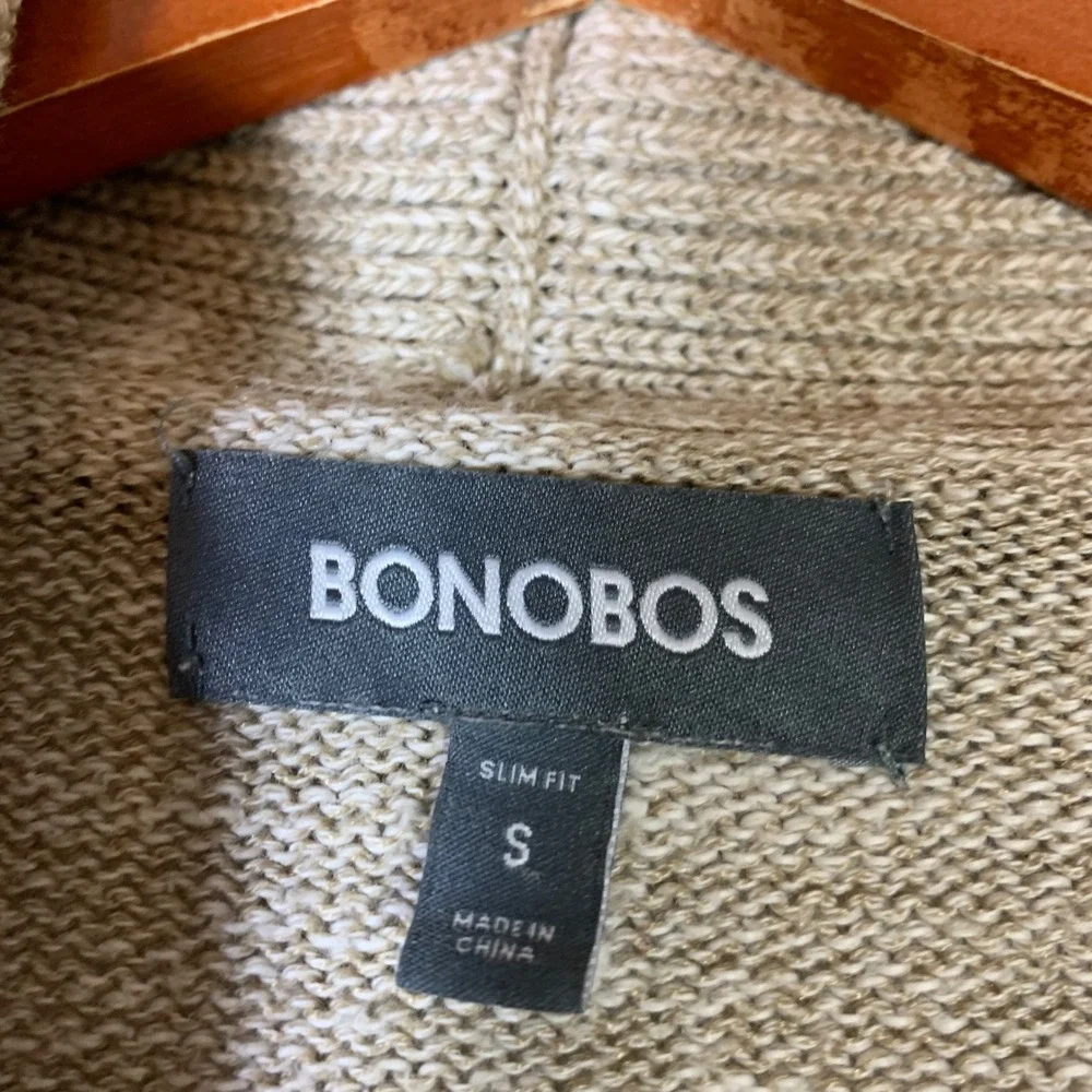 Bonobos Slim Fit Shawl‎ Collar Cardigan Sweater Mens Small Oatmeal Academia Cozy